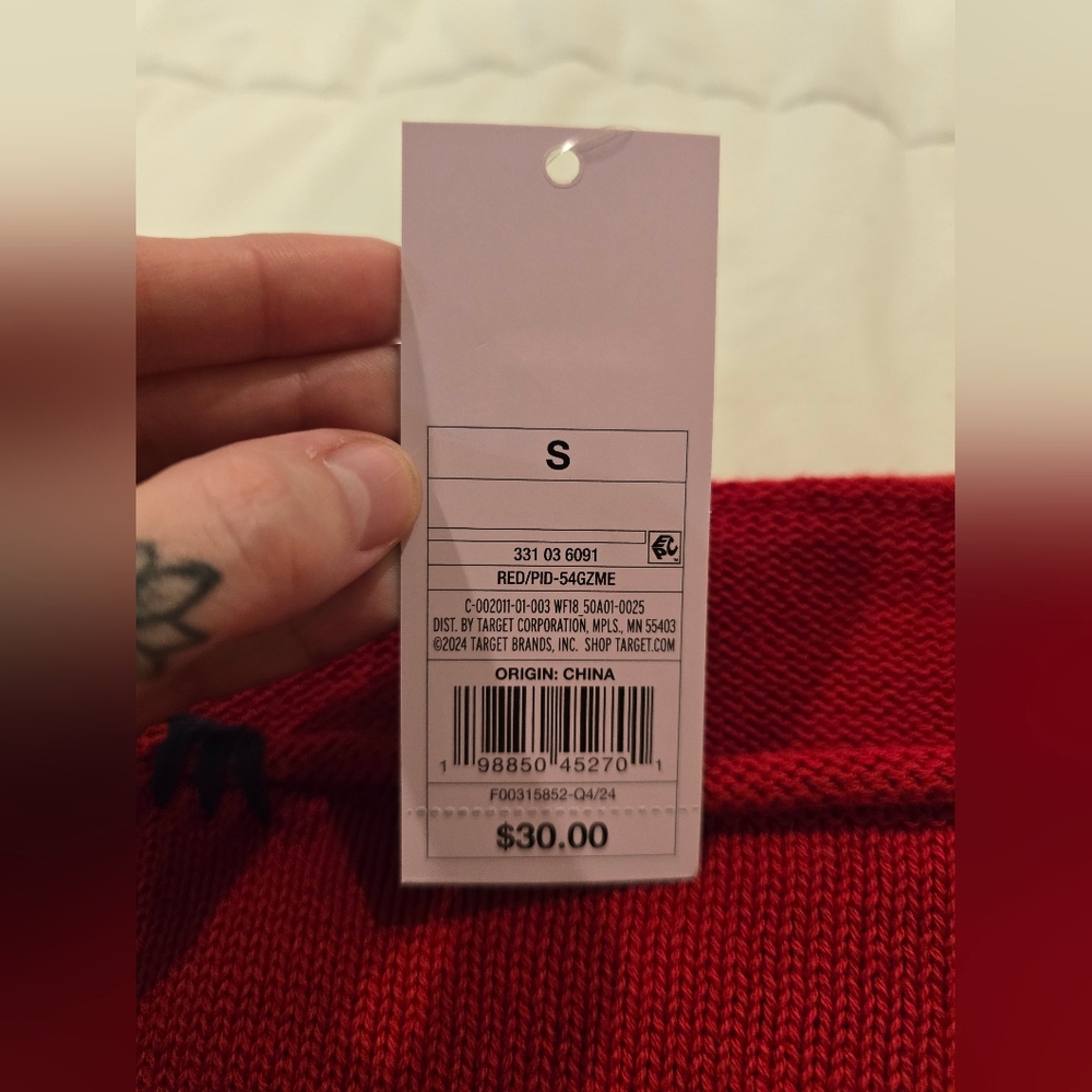 Wild Fable Womens NWT Americana Pullover Sweater Lobster Red & White Size Small - Picture 8 of 12